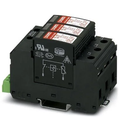 Begränsat antal Phoenix Contact Överspänningsskydd, 3-fas, 40 kA, 1.5 kV VALVETRAB VAL-MS DIN-skena