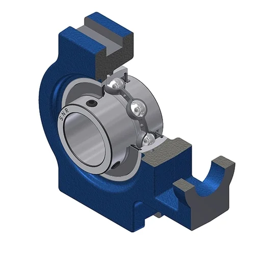 SNR Lagerenhet, 2 Hål Cylindrisk, Gjutjärn, ID 75 mm ID, L 262 mm, B 82mm Reapris
