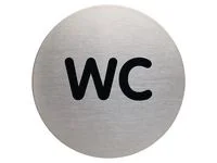 Skylt WC DURABLE 83mm borstat stål Endast idag