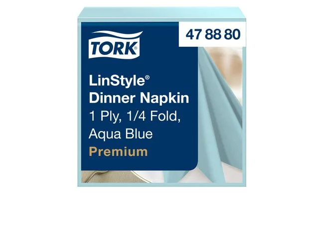 Begränsat erbjudande Servett TORK LinStyle aqua 39x39cm 50/fp