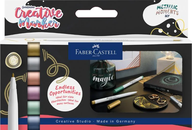 I lager Fiberpenna FABER CASTELL Metallics 6/fp