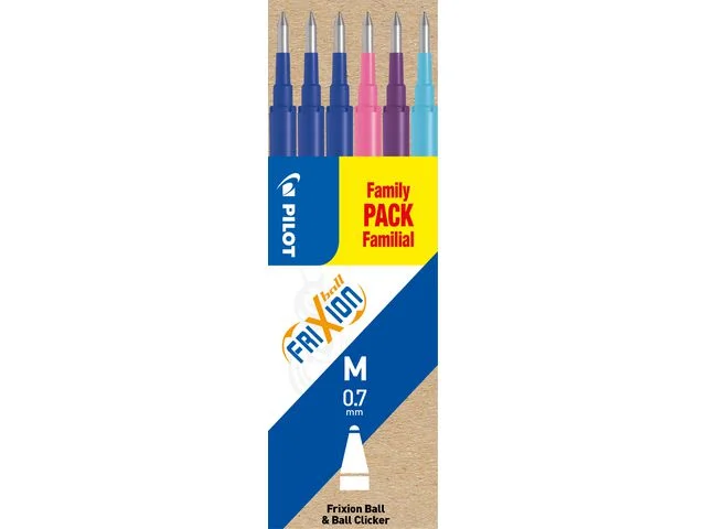 Fri frakt Refill PILOT Frixion 0,7mm 4 färger 6/fp