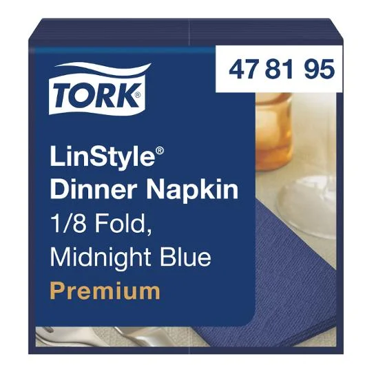 Servett TORK LinStyle mblå 39x39cm 50/fp Begränsad tid