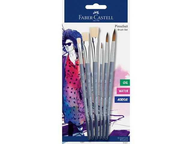 Snabb leverans Penslar FABER CASTELL runda o flat 6/fp