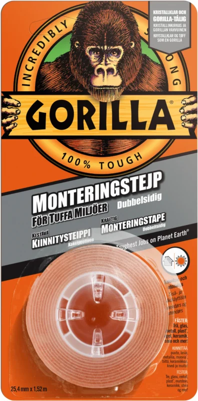 Gorilla Monteringstejp 1,52mx25,4mm Kampanjpris
