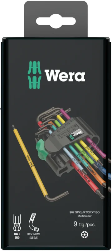 Wera 967 SPKL/9 L-Keys Set för TORX, 9 nycklar Multicolour Trygg betalning