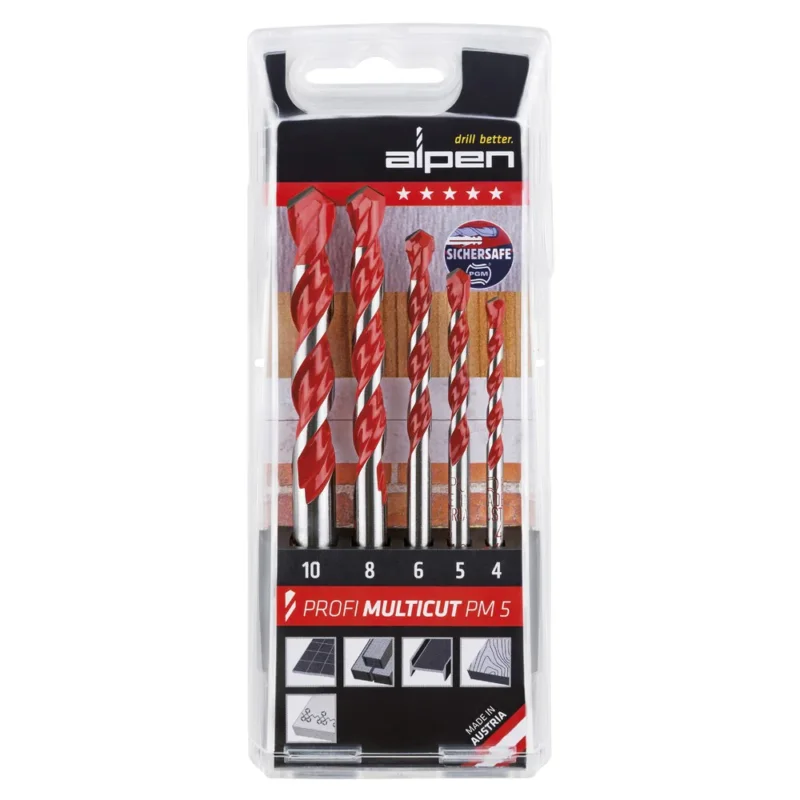Lägg i varukorgen Alpen Multicut PM5 - Kassett med 5 st borrar, diameter 4.0/ 5.0/ 6.0/ 8.0/ 10.0mm