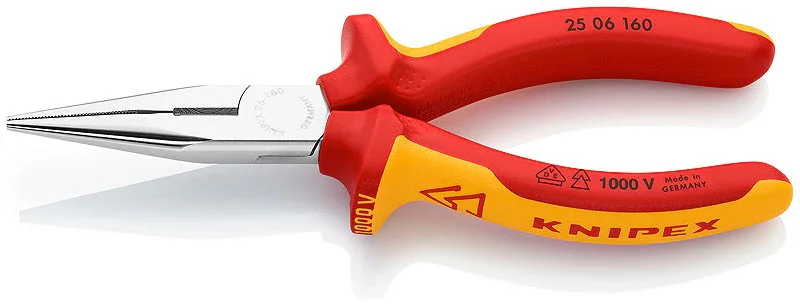 I lager Knipex Flacktång 1000 V med flata, runda käftar och skär 160mm