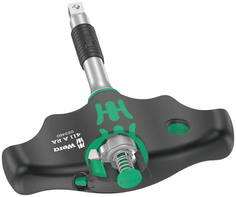 Wera 411 A RA adapterskruvmejsel med T-handtag, med spärrfunktion, 1/4 Fynd