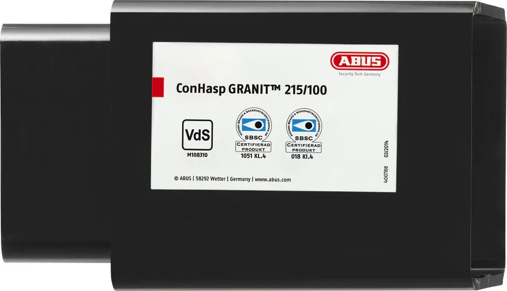 ABUS Containerlås ConHasp 215/100 inkl. Granit Hänglås 37/55, HB100 Fri frakt