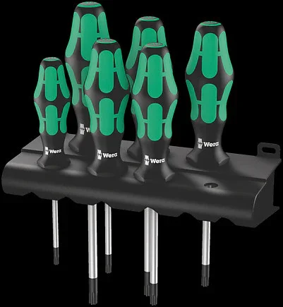 Wera 367/6 Torx skruvmejselsats kraftform Plus + Rack, 6 delar Rea