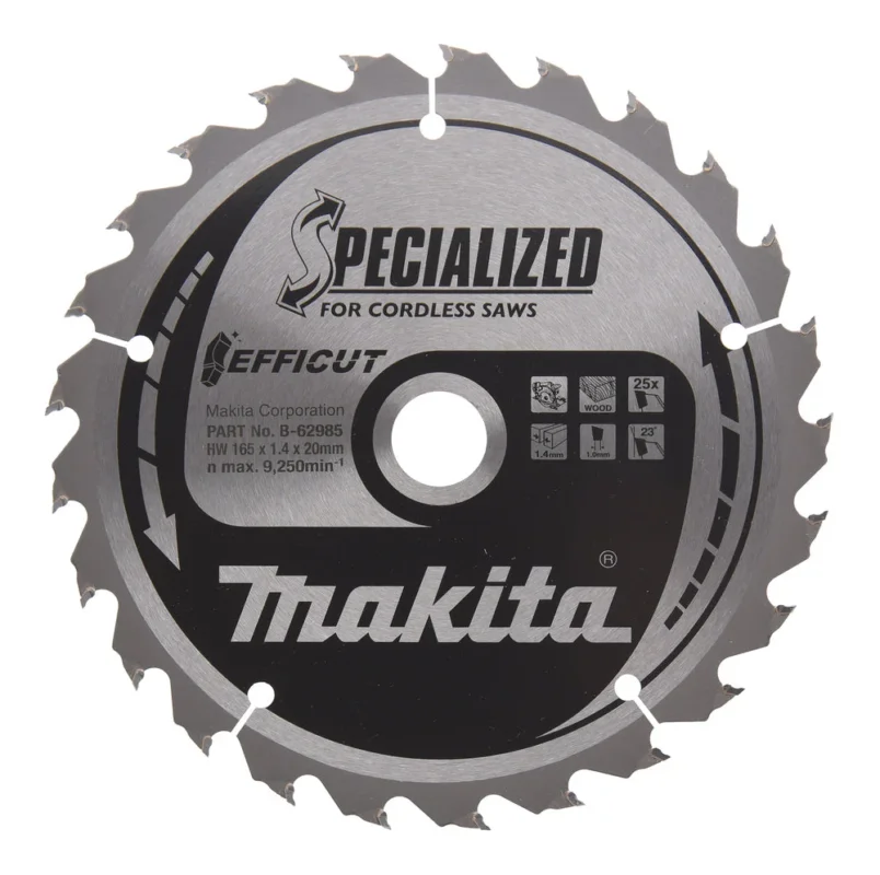 Makita Sågklinga EFFICUT T.C.T, Ø 165 x 20mm, 25T, B-62985 Begränsat erbjudande