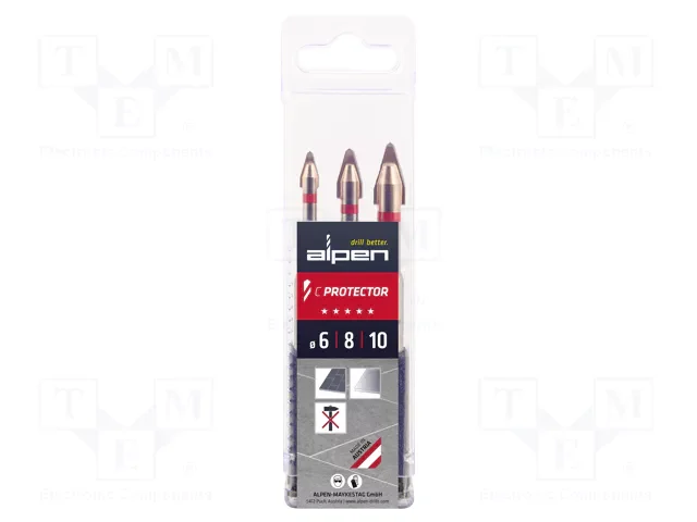 Reapris Alpen C Protector borrkassett 3 pcs, Set med Ø6,0 mm, 8,00mm, 10,0 mm