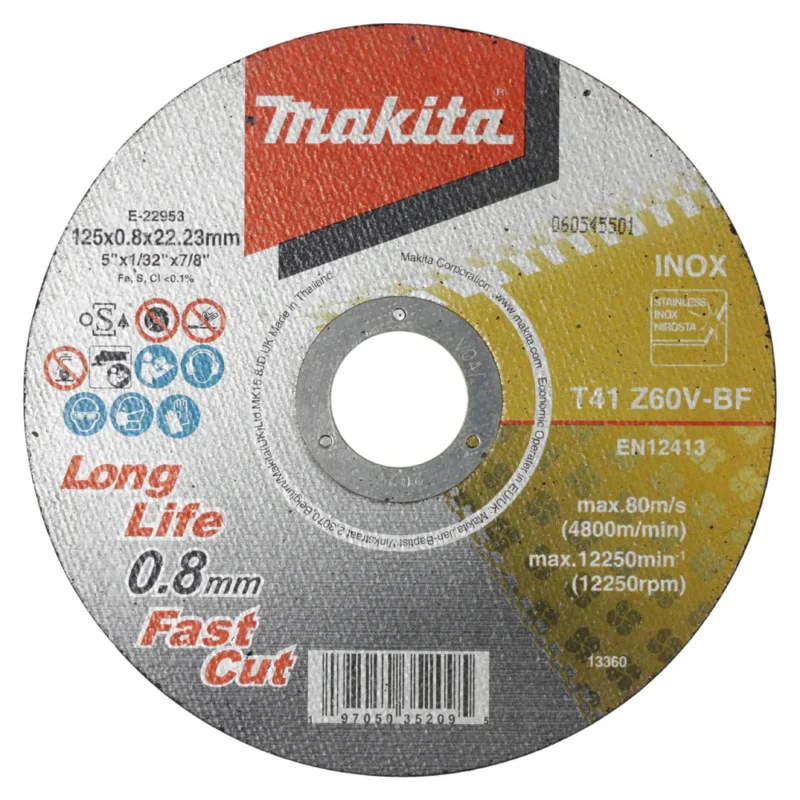 Kapskiva extra tunn Metall/Rostfritt 125 x 0,8 x 22,23 mm E-22953 Lägg i varukorgen