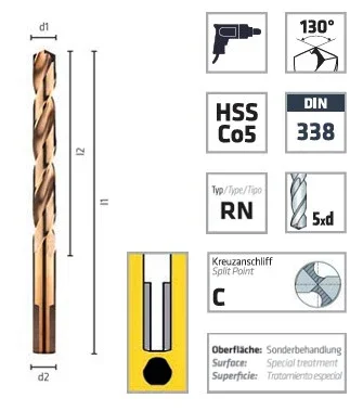risnedsättning Alpen HSS Cobalt GRIP 6mm 1-pack