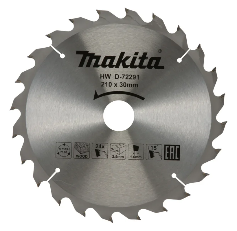 Expressleverans Makita Sågklinga Standard T.C.T, 210 x 30 mm, 24 T Trä D-72291 Kampanj