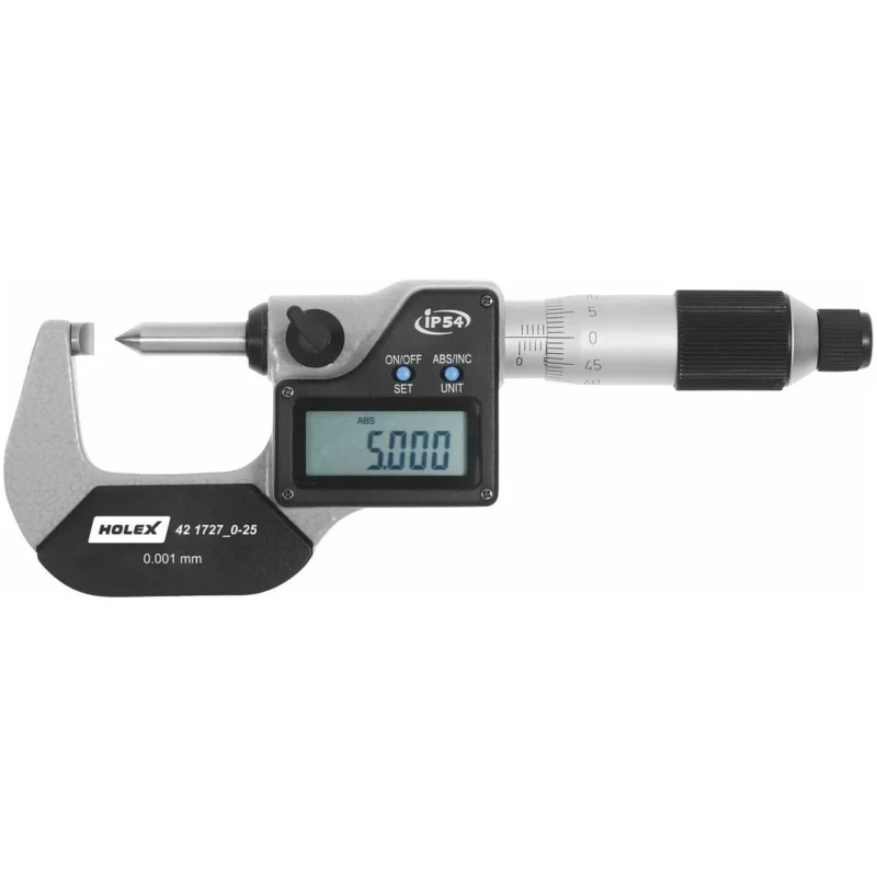 Digital bygelmikrometer med mätspets 0-25 mm Snabb frakt