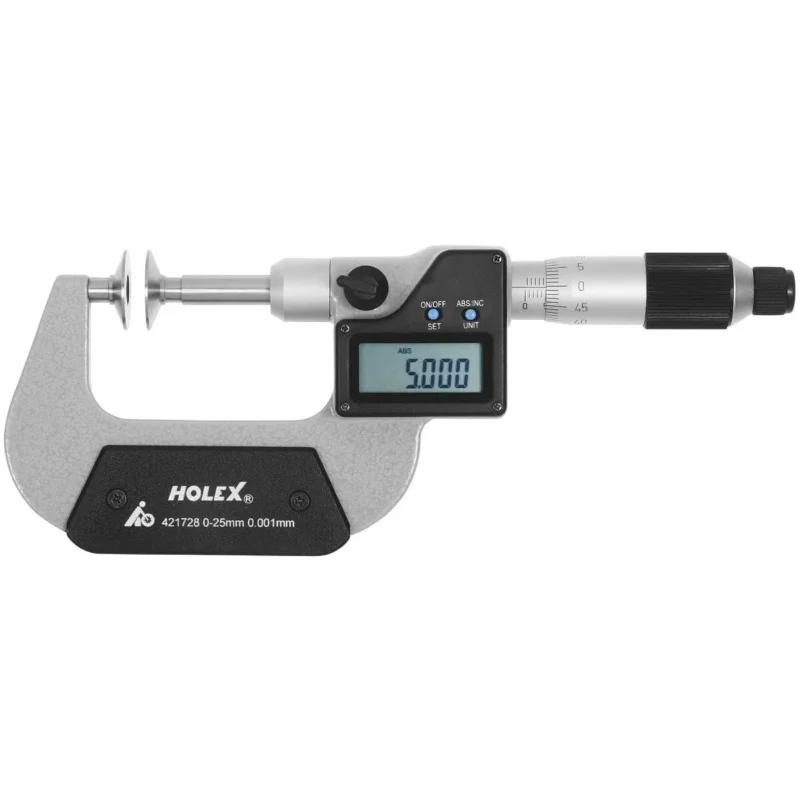 Digital bygelmikrometer med tallriksmätytor 0-25 mm Begränsat antal