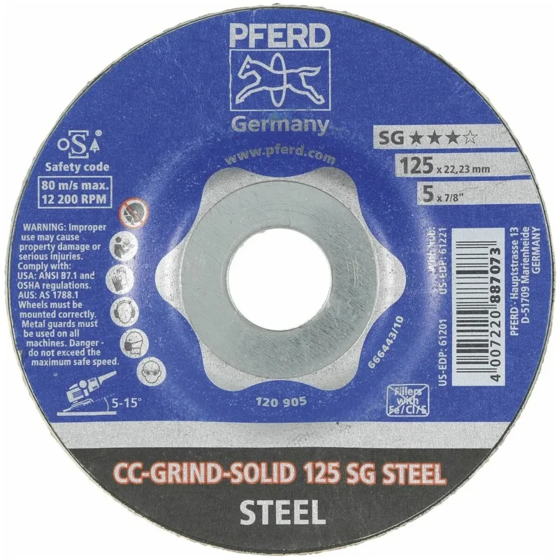 risnedsättning Slipskiva CC-GRIND-SOLID SG-stål 125 mm