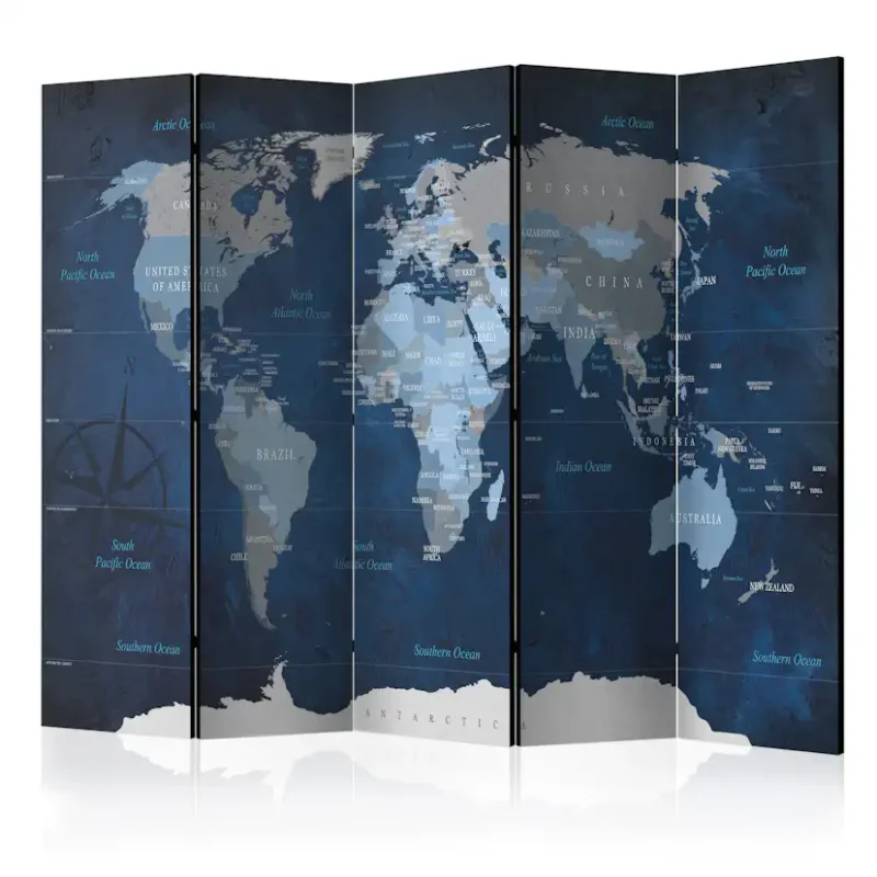 Rumsavdelare Arkiio Dark Blue World 225x172 cm Snabb leverans