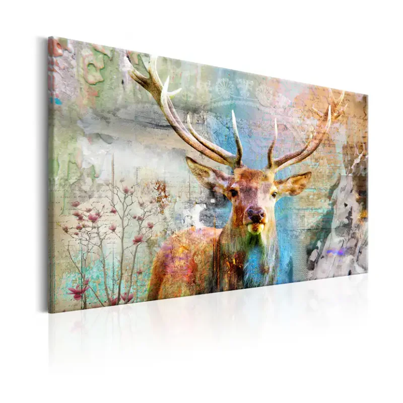 Tavla Arkiio Deer On Wood Rabatt
