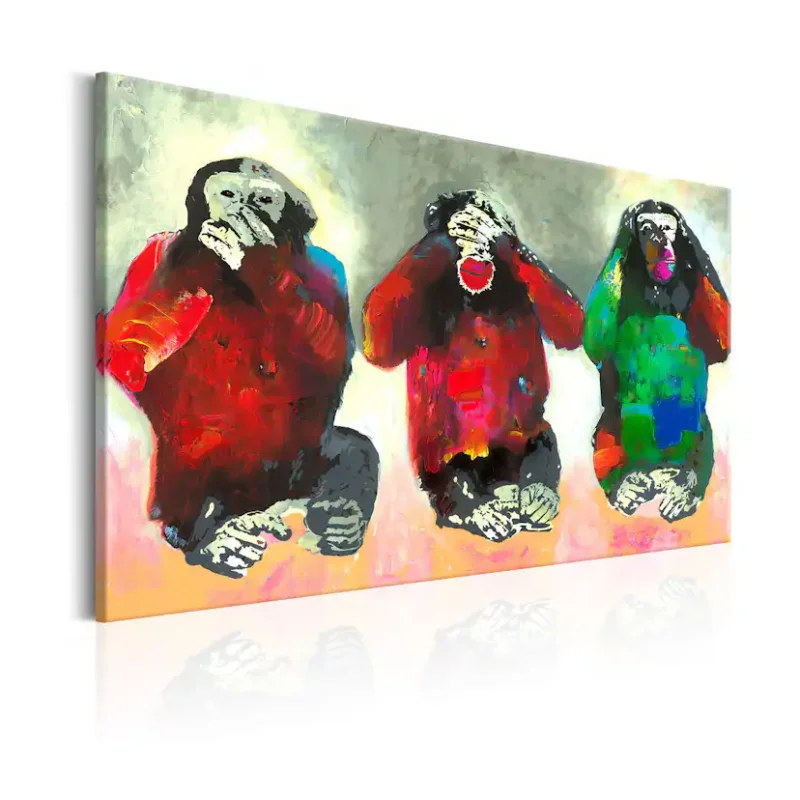 Snabb leverans Tavla Arkiio Three Wise Monkeys90x60 cm