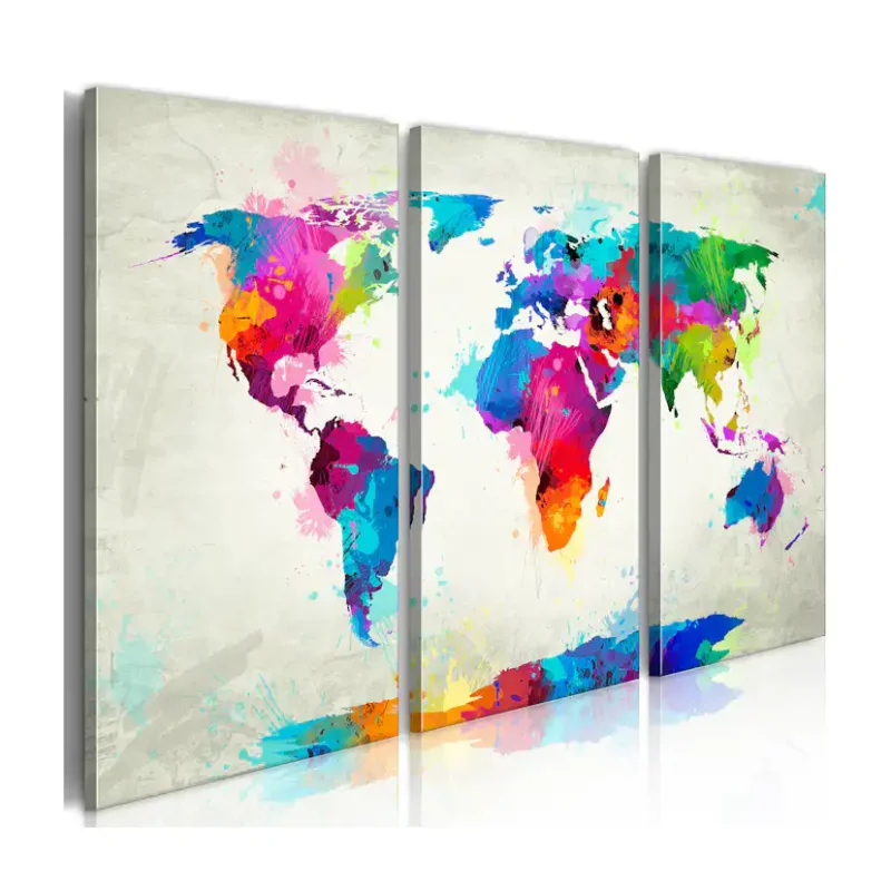 Tavla Arkiio World Map An Explosion Of Colors60x40 cm Kampanjpris