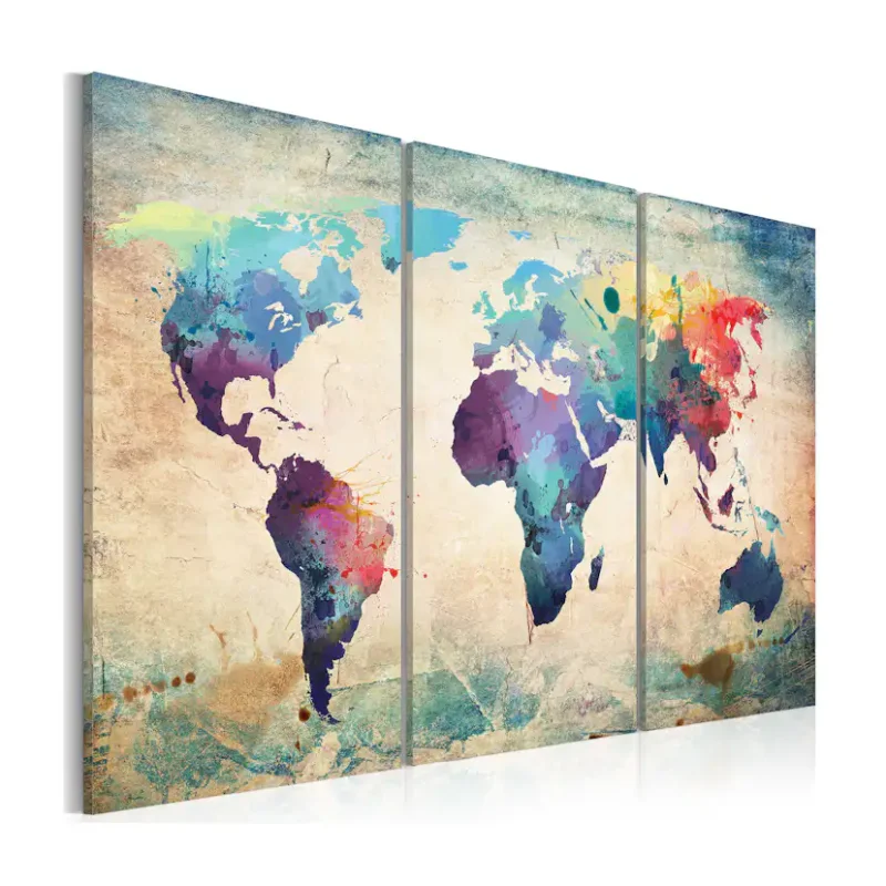 Tavla Arkiio Rainbowfärgade Området Triptych60x40 cm Endast idag