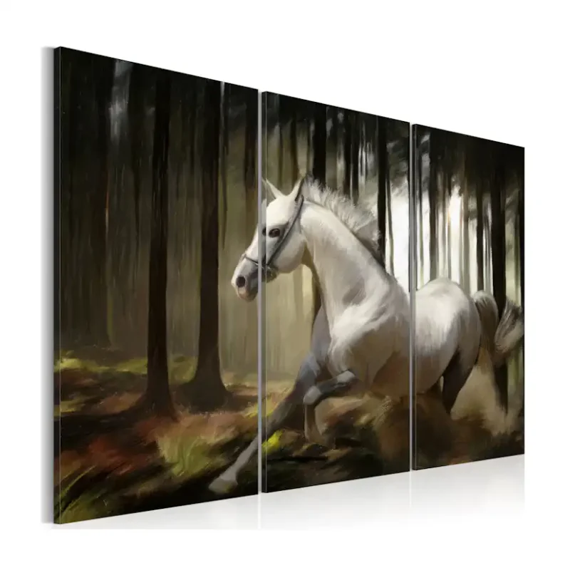 Sista chansen Tavla Arkiio A White Horse In The Midst Of The Trees120x80 cm