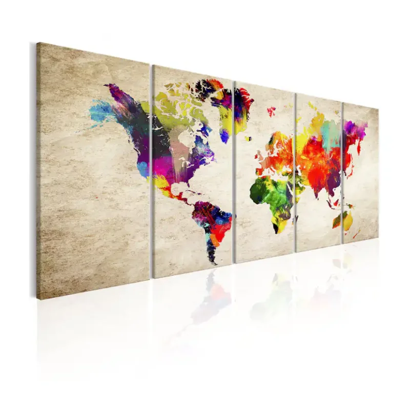 Fri frakt Tavla Arkiio World Map Painted World200x80 cm