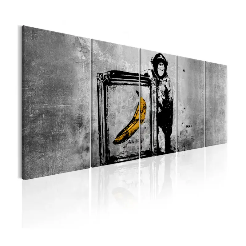 Begränsat antal Tavla Arkiio Banksy Monkey With Frame225x90 cm