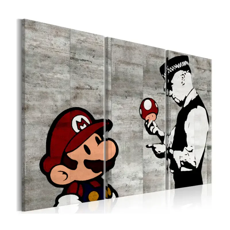 Begränsad tid Tavla Arkiio Banksy Mario Bros120x80 cm
