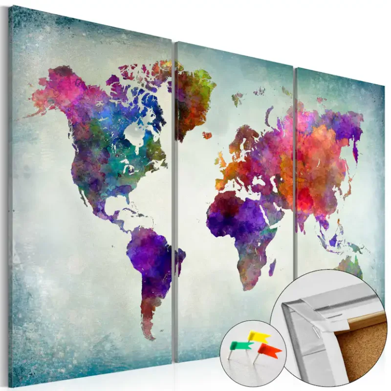 Premium Anslagstavla Arkiio World in Colors60x40 cm