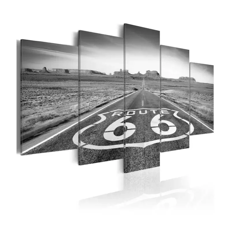 Tavla Arkiio Route 66 Svart Och Vit100x50 cm Sänkt pris