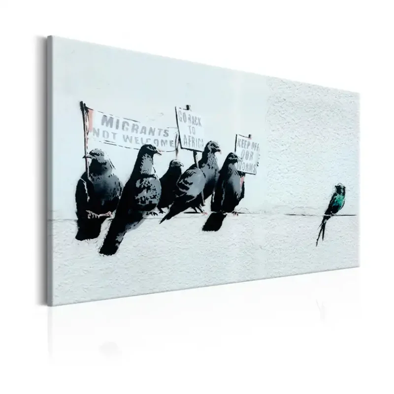 Tavla Arkiio Protesting Birds By Banksy120x80 cm Snabb frakt