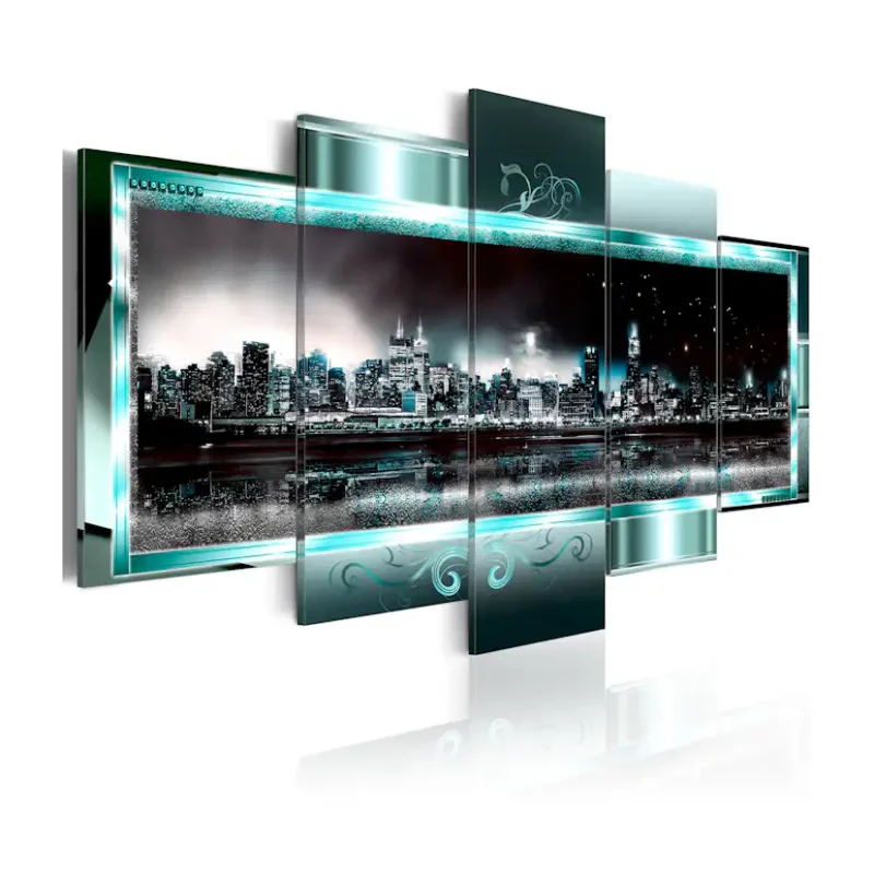 Populärt val Tavla ArkiioTurquoise New York Starry Night200x100 cm