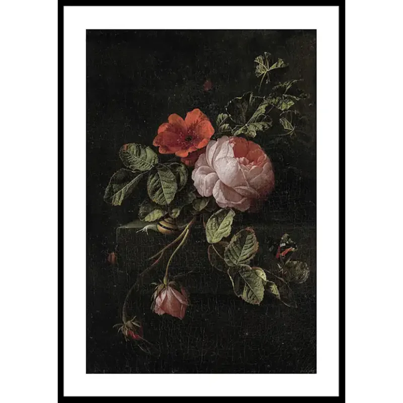 Poster Gallerix Stilleven Met Rozen By Elias Van Den BroeckStorlek: 30x40 cm Fri frakt