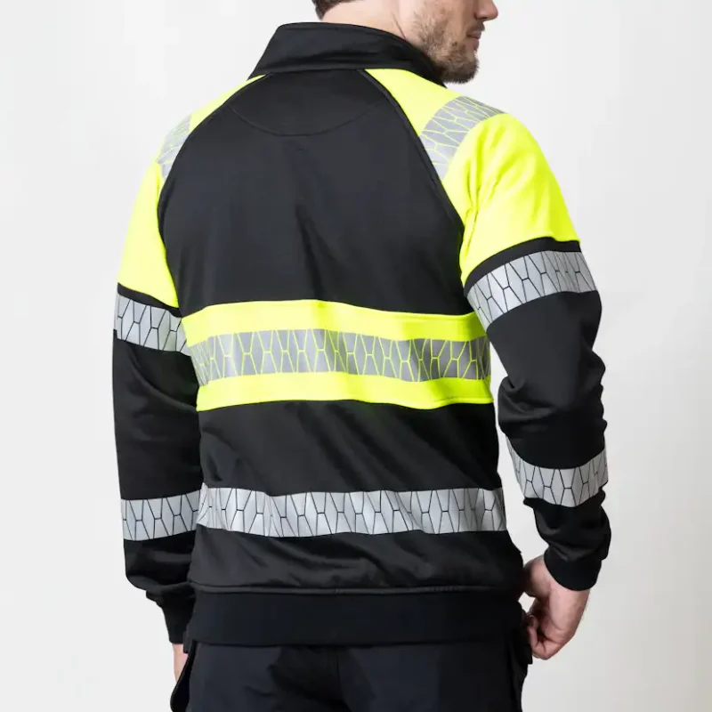 I lager Sweatshirt Jobman Hel-Zip Varsel Svart/Gul V4XL