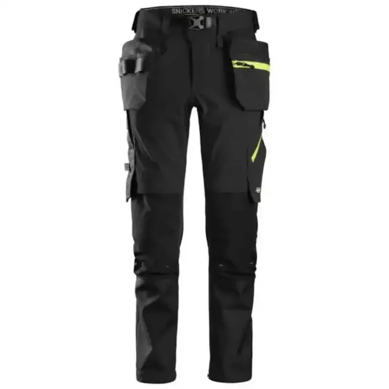 Sista chansen Byxa+HF Snickers Workwear Softshell FWStorlek: 54 , Färg: Black\\Neon Yellow