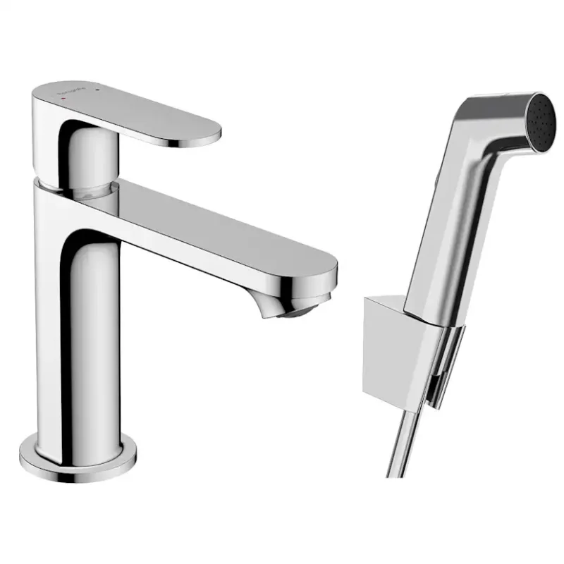 Tvättställsblandare Hansgrohe Rebris S 1-grepps 110 med Bidettehanddusch och Duschslang 160 cm utan BottenventilKrom Säker betalning