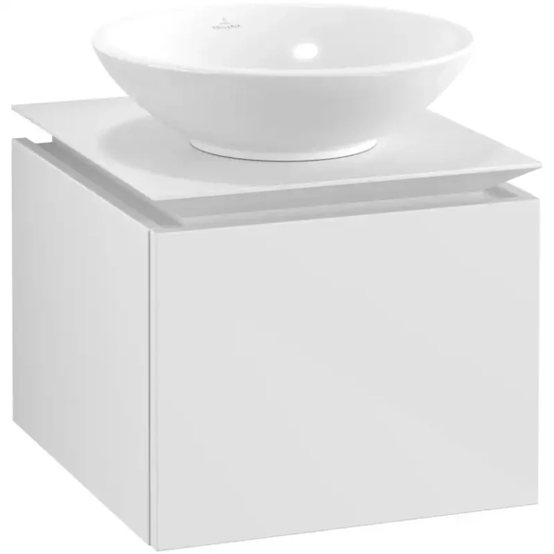 Tvättställsskåp Villeroy & Boch Legato Kompakt 450 med 1 Låda för Ytmonterat TvättställVit Högblank utan Belysning Reapris