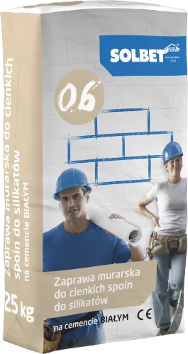 Solbet M10 murbruk för tunna fogar för silikat p? vit cement 0,6, 25 kg Populärt val