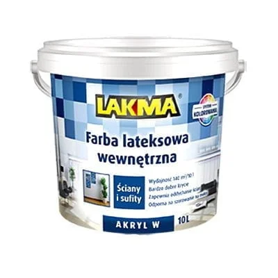 LAKMA LATEX AKRYLfärg W P1 Vit botten 10L Rea