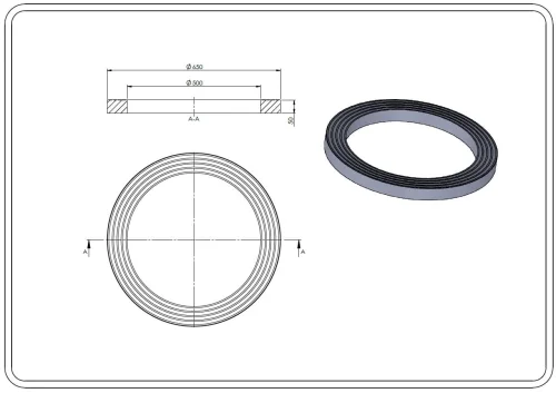 Populärt val Plast distansring 500/650/50 mm T1 för brunnen