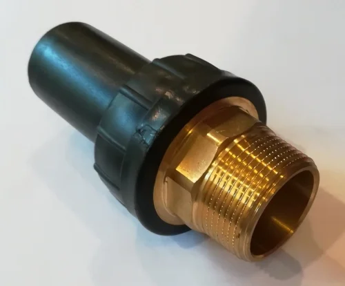 Expressleverans PE-gänga anslutning 75x2 1/2" utvändig gänga mässing elektrofusion